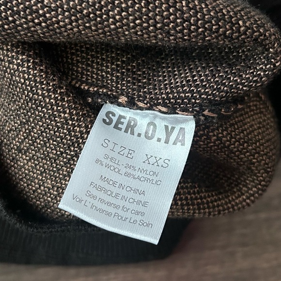 NWT SER.O.YA Abi Oversized Pullover Sweater Brown Black Sz XXS - Picture 12 of 12